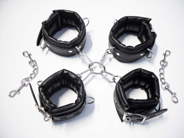 Hogtie BDSM Set mit gepolsterten Fesseln